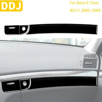 Pre Benz Triedy E W211 2003-2009 Príslušenstvo Auto Čierny Interiér Úložný Box Key Lock Rukavice Rámček Orezania Nálepky Plastové Dekorácie