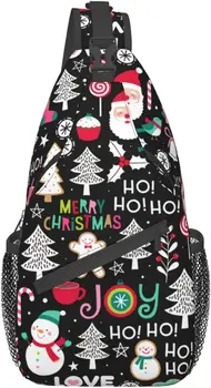 Veselé Vianočné Snehuliak Náprsné Tašky Radosť Dovolenku Crossbody Kožená Taška na Cestovanie Turistika Batoh Bežné Ramien pre Ženy Muži
