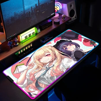 Moje Šaty Miláčik RGB Anime Podložka pod Myš Vedieť Bisque Bábika Wa Koi Wo Suru Kawaii Dievčatá Veľký LED Osvetlenie Mousepad Manga Stôl Mat