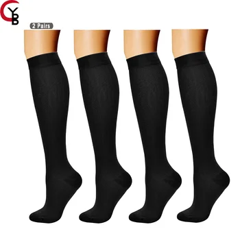 2 Páry Kompresné Ponožky pre Ženy Circulation15-20 mmHg je Najlepšie Podpora pre Atletická Bežecká Cyklistické Telocvični Cestovné Športové Cvičenie