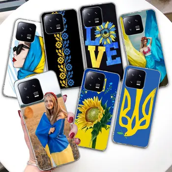 Ukrajina Vlajka Dievča Telefón puzdro pre Xiao Mi 13 11 11T 12T A2 9T 10 TON 12X Poznámka 10 8 9 Lite A3 CC9E 11i Transparentné Silikónové Krytie