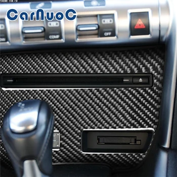 Auto Uhlíkových Vlákien Nálepky CD Ovládací Panel Dekoratívny Kryt Výbava Príslušenstvo Interiérové Lišty Pre Nissan GTR R35 2008-2020