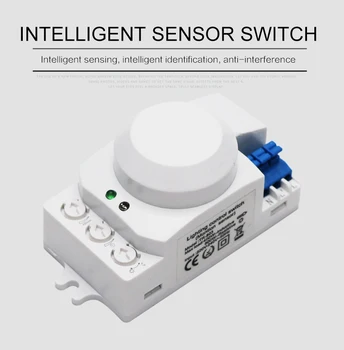 Inteligentný Senzor Prepínač 220V 5.8 G Motion Sensor, Light Switch 360 Stupeň Radar Telo, Pohybový Senzor zapnutie Svetla Detektor Pohybu Tela