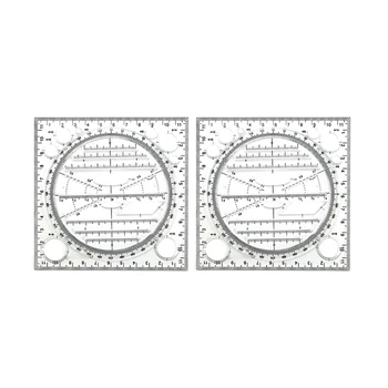 2X Multifunkčná Kruhu Šablóny Výkresu, Geometrické Nástroj na Kreslenie, Meracie Pravítka, Otočná Uhol