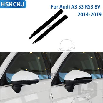 Pre Audi A3, S3 RS3 8V 2014-2019 Doplnky Interiéru Vozidla Spätné Zrkadlo Anticollision Nálepky Čierneho Plastu