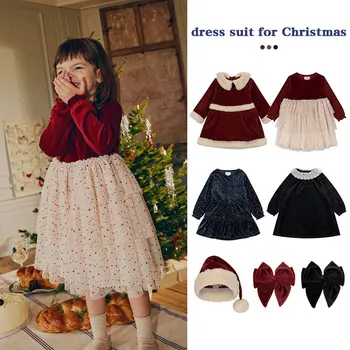 2024 Vianočné Party Šaty pre Dievčatá Zimné Elegantné Šaty pre Deti Dievča Deti Nežnej Flitrami Frocks Dojčatá Jeseň Oblečenie