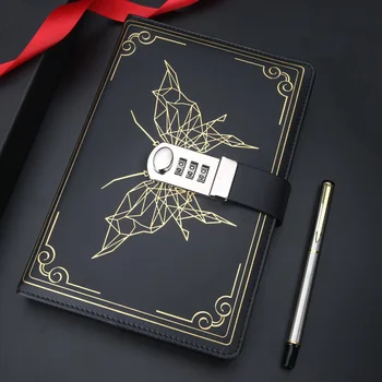 Retro heslo kniha s lock denník kórejská verzia ruky kniha tvorivé poznámkový blok študentka, notebook kancelárske potreby
