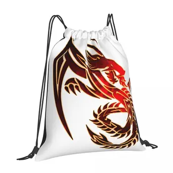 Dragon Elegantné Šnúrkou Batohy Módne Vyzerá Ideálne Školy Táborenie Výlety Plátno