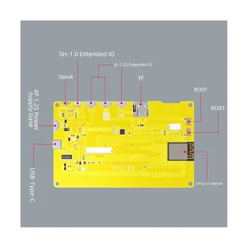 ESP32-S3 7-Palcový 800X480 TN RGB TFT LCD HMI, 8M PSRAM 16M Flash Smart Display MCU WIFI Modul Bluetooth (S Dotyk)