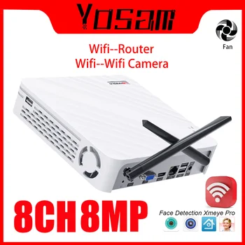 Mini Wifi NVR Pre icsee WiFi Fotoaparát Podpora Wifi Router, Inteligentná Detekcia Pohybu Pre 8CH 3MP 4CH 5MP IP Kamera, Detekcia Tváre