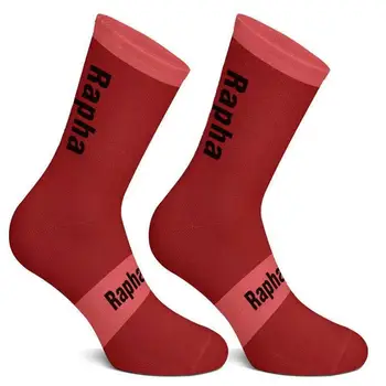 Cyklistické ponožky 2021 Nové Rapha Cyklistické Ponožky Mužov a Žien Wearproof Cestnej Bike Kompresné Ponožky Červená