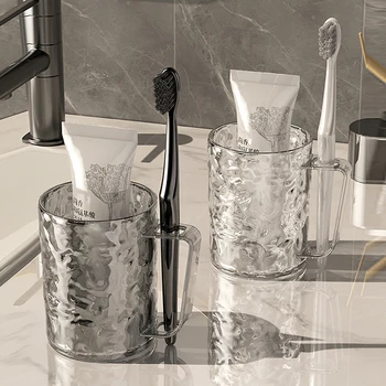 1PC Kefka Držiak Pre Pár Kreatívnych Transparentné ústna voda Cup Plastové Umyť Štetec Pohár Domácnosti Kúpeľňa Dodávky