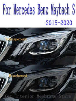Pre Mercedes Benz Maybach S Trieda W222 S500 S650 AMG 2015 Auto Svetlometu Ochranný Film zadné svetlo Transparentné Čierna TPU Nálepky