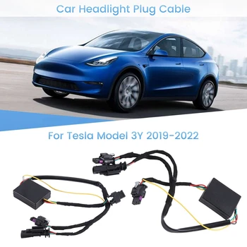 Black Svetlometu Zapojte Kábel ABS Svetlometu Zapojte Kábel Pre Tesla Model 3/Y 2019-2022 Plug