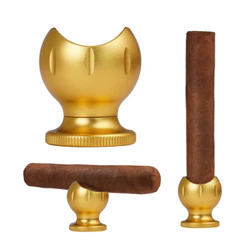 Zlato Cigaru Držiak S Punč Prenosné Cigaru Stojan s Cigaru Punč 2 v 1 Cigaru, Zvyšok Pre Cestovné Krytý Fajčenie Príslušenstvo