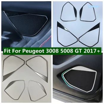 Auto Príslušenstvo vhodné na Peugeot 3008 5008 GT 2017 2018 2019 2020 2021 Nehrdzavejúcej Ocele Interiérové Dvere Reproduktor Kryt Výbava 4pcs