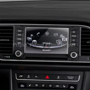 Tvrdené Sklo Screen Protector Pre Seat Leon 2015 2016 6.5 palcový Auto infotainment GPS Navigačný Displej Chrániť Nálepky