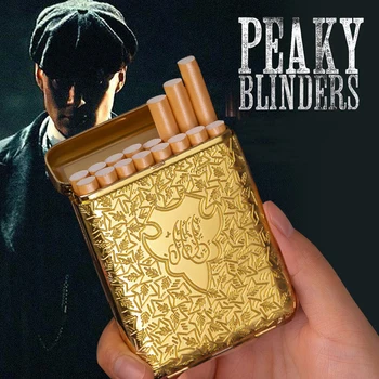 Peaky Klapky Cigaret Prípade Vintage Vyryté Cigarrete Prípade Shelby Kontajner Vrecku Cigarete Box Držiteľ Úložný Box Mužov, Darčeky