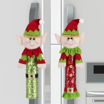 Nové 1PC Vianočné Chladnička Rukoväť Kryt Handričkou Elf Santa Mikrovlnná Kuchyňa Chladnička Dvere Gombík Chránič Vianočné Dekorácie Domov