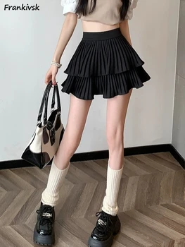 Skladaný Sukne Ženy Lete All-zápas Streetwear Štýlový kórejský Y2k Voľný čas Štíhle Pevné Hotsweet Mladistvý Moderný Elegantný Mini Faldas