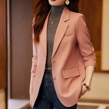 Vysoko Kvalitné Textílie Blejzre Feminino pre Ženy Business Pracovné oblečenie Profesionálne Bundy Kabát na Jeseň Zima Outwear Topy