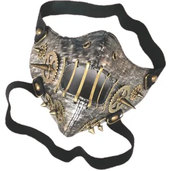 Muži/Ženy Steampunk Retro Gotický Bavlna Kožené Zimné Teplé Maska Cosplay Gears Dlho Spike Tvár Príslušenstvo