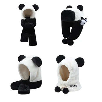 2024 Nové Zimné Robustný Pokrčené Kapucňou Klobúk Panda Teplé Zimné Darčeky Zvýšiť Zahustiť Veľké Čiapky, Zimné Zásoby