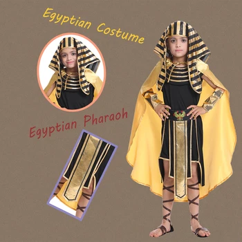 Chlapec Starovekých Egyptských Kostým Kráľa, Faraóna, Cosplay Kostýmy Halloween Party hranie Rolí Starovekého Egypta Purim Oblečenie pre Deti