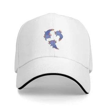 Roztomilé Modré Axolotls Šiltovky Snapback Módne Baseball Čiapky Priedušná Bežné Vonkajšie Unisex Polychromatické Prispôsobiteľné