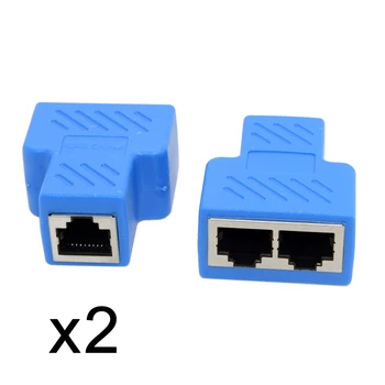 Cablecc 2ks STP Cat6 UTP RJ45 8P8C Konektor Na Dual RJ45 Splitter Siete Ethernet Prepínač Adaptéra