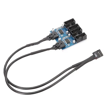 9pin USB Hlavičky Muţi 1 na 2/4 Samica Predlžovací Kábel Karty Doske 9-Pin USB