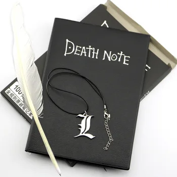 A5 Anime Death Note, Notebook Nastaviť Kožené Vestníku a Pierko Pero Animácie, Umenie Písanie Vestník Death Note program poznámkový blok