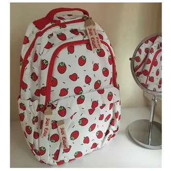 Ružová Veľkú kapacitu batoh dievča roztomilé mäkké jahoda bežné školské tašky zábavné, roztomilé dievčatá batoh ženy batoh tašky pre ženy