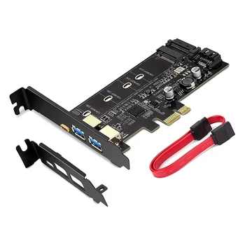 PCI-E na USB 3.0, PCI Express Karta s Dph.1 USB C a 2 Porty USB A, M. 2 NVME do PCIe 3.0 Karty Adaptéra s Držiakom
