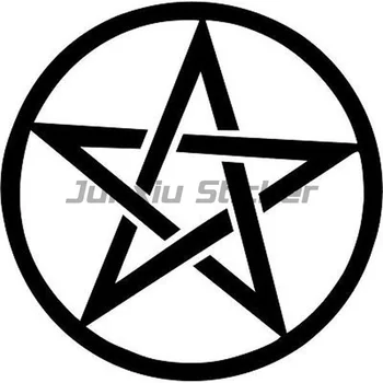 Pentagram Star Symbolické Módne Vinyl Kotúča, Motocykel, Auto Nálepky, Čierna/Strieborná