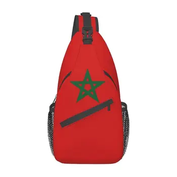 Maroko Vlajka Crossbody Šatka Batoh Mužov Vlastné Marocký Hrdý Vlasteneckej Hrudníka Taška cez Rameno pre Cyklistiku, Camping Daypack