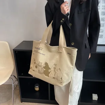 Nové Žien Taška Veľká Kapacita Jedného Pleca Plátené tašky Trendy kórejský Módne Kabelky Japonský Študent Školské tašky