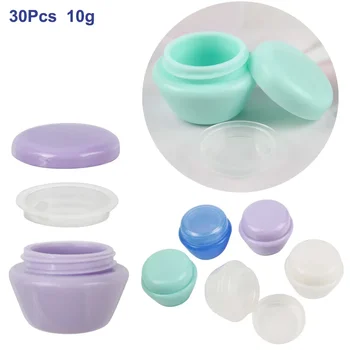 30sets 10 ml Kozmetika Jar Box make-up Krém Kozmetický Skladovanie Mini Prázdneho Kontajnera Kolo Naplniteľné Fľaše Prenosný Plastový kufrík