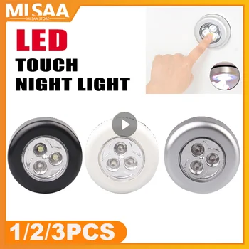 Mini Touch LED Ovládanie Noc Svetelný Senzor Pohybu, Šatníka, Spálne, Kuchyne, Bezdrôtová Kabinetu Svetla Batérie Powered Skriňa Svetlo