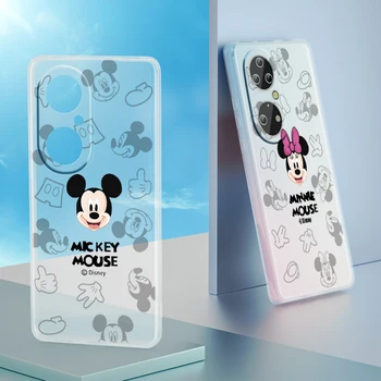 Disney luxusné Mickey Minnie Telefón puzdro Na Huawei P50 P30 P40 P20 Lite 5G Nova Plus 9 SE Pro Y9S Prime Česť 9X Transparentné