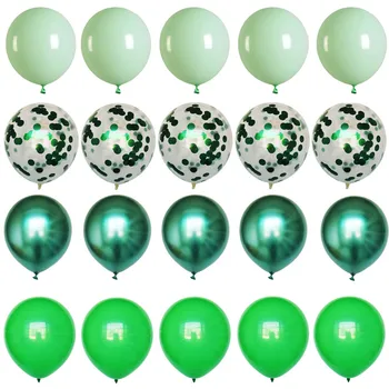20pcs 12inch Zelená Konfety Latexové Balóny Happy Birthday Party Dekorácie Deti, Dospelých Chlapec Dievča Baby Sprcha Svadobné Dodávky