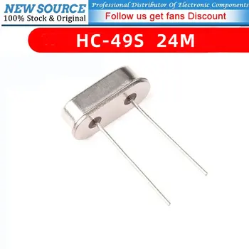 10pcs 24M DIP 2pin 24Mhz HC-49S Kremeň Pasívne Crystal Oscilátor