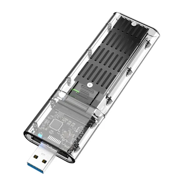 2X Externý M. 2 NGFF SATA SSD Skrinka Vysoká Rýchlosť USB3.0 Gen1 5Gb/S Transparentný SATA SSD Pevný Disk Prípade Pre PC, Čierne